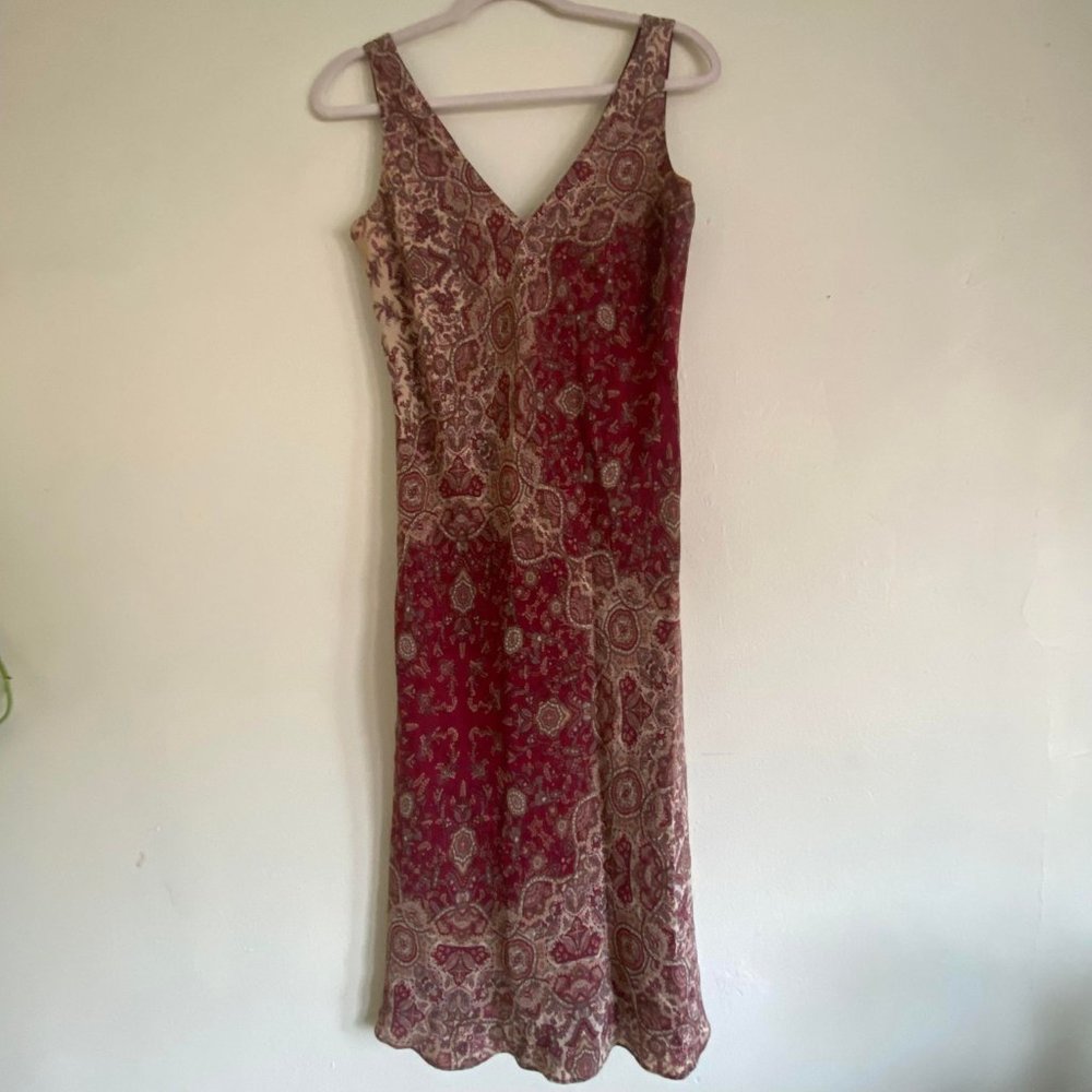 Banana Republic Print Silk A-Line Dress